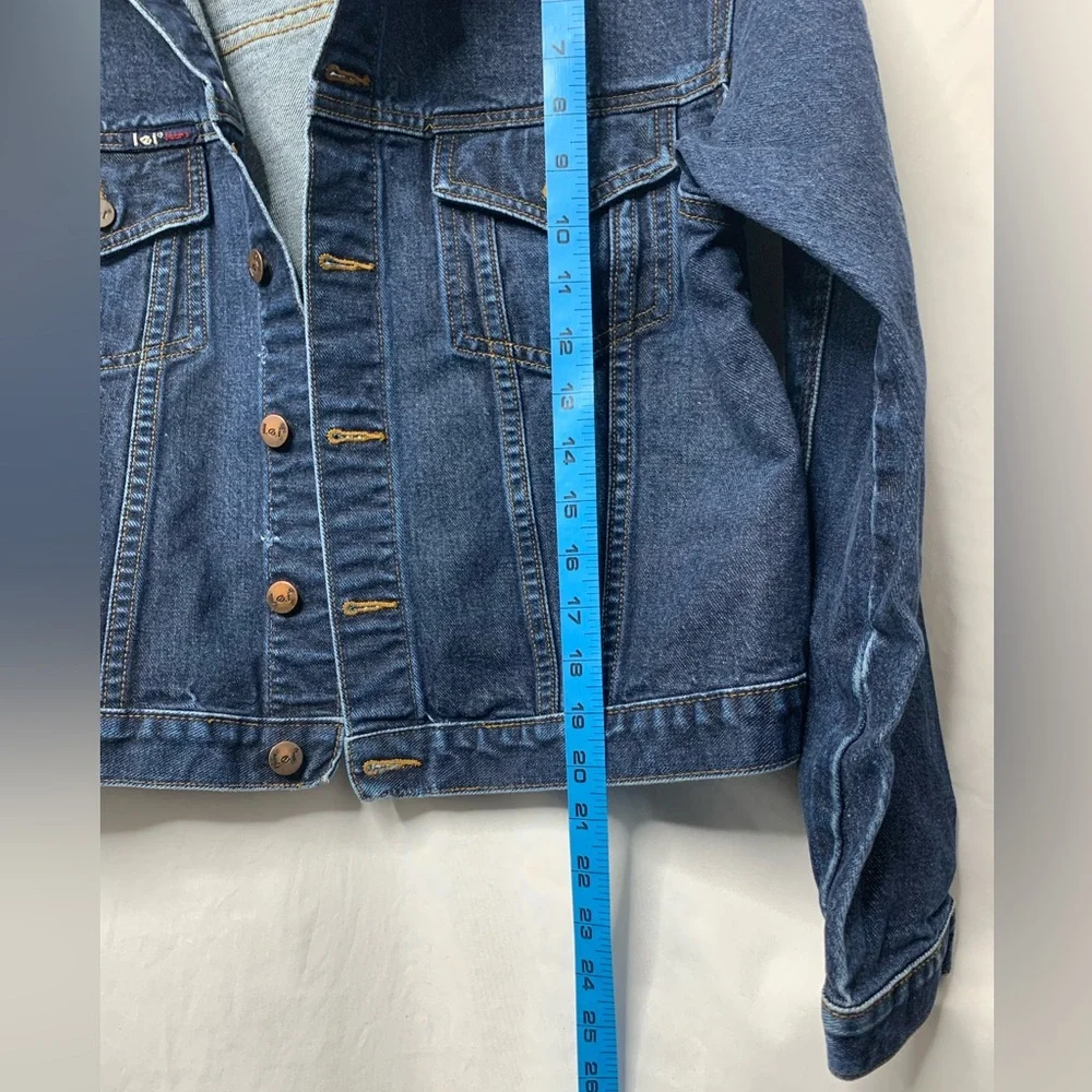 Vintage I.e.i. Dark Wash Denim Jean Jacket Size Large - Picture 11 of 12